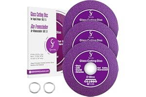 SS SHOVAN 3PCS Glass Cutting Disc, 4 inch Thin Saw Blade Wheel Diamond Cutting Blade for Glass Ceramic Marble Cutting for Angle Grinder 100/115 mm