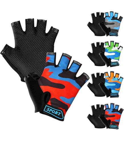 Guanti Ciclismo Bambini Mezza Dita - Accessorio Sicurezza Per Bici Con Protezione Palmo - Foto 7