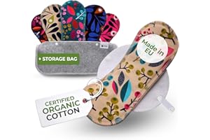 NATISSY Serviettes Hygiéniques Lavables Ultra Douces en Coton Bio – Lot de 6 (S+M) pour Flux Léger – Anti-Fuite & Sans Odeur – Lavables à Haute Température, Confort Naturel Toute la Journée