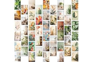 SEGXN 50 Pcs Nordic Style Postcards - Scenic Landscape Art Cards for Wall Decor, Home, Scrapbooking, Greetings & Invitations (Minimalist Fresh Design)