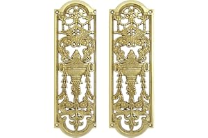 WHITE HINGE 2x Solid Brass Finger Push Plate Quality Ornate Antique Design Style Door Handle