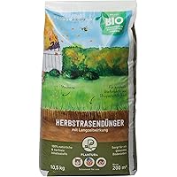 Plantura Bio Herbstrasendünger mit Langzeit-Wirkung, 10,5 kg, für maximale Winterhärte, idealer Dünger für den Rasen im…