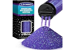LEOBRO Paillettes Fines Irisées Violettes pour Loisirs Créatifs, Gobelets, Bougies - 150 g