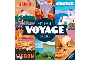 Vintage Voyage Broschürenkalender 2026 - 30x30 - Art12 | Farbenfroher Plakate-Kalender im schlanken Hochformat (aufgeklappt 30x60 cm) | zum Eintragen