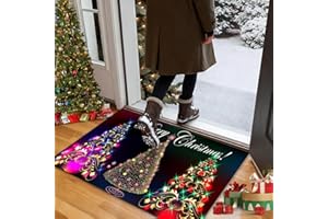 YISKY Zerbini Natalizi, 40 × 60 CM Zerbino Natalizio Ingresso, Decorazione Casa Zerbino, Tappeto Assorbente Antiscivolo, Tappetino Antiscivolo con Motivo Natalizio, per Interni ed Esterni (H)