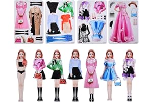 LALASTYLE Magnetic Dress-Up Dolls,Magnetic DIY Fashion Princess Doll,Dress Up Sticker Set,Resuable Magnetic Peolple Clother Puzzles