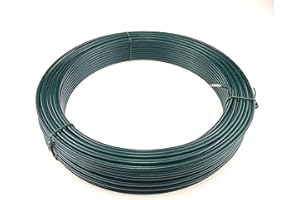 Garmix Fil de tension galvanisé à chaud pour grillage grillagé, clôture, fil métallique (200 m, 3,8 mm) - Vert