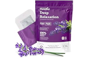 ‎NUUBU Nuubu Tief reinigende Fußpads mit Lavendel (1-pack). Natürliche, reinigende Fußpads, hervorragend zur Entgiftung, als Schlafpflaster und für Schlafpflaster
