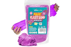 Rainbow Eco Play - Magic Elasti Sand - Purple - 485g - Magic Kids Coloured Sand - Non-Toxic - Colour Sand - Sensory Toys for Autism - ASMR Toys