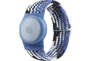 Vancle Bracciale Airtag per Apple per Bambini, Cinturino Elastico Braccialetto Air Tag Item Finder, 2022 Aggiornamento Nylon Regolabile Cinturini Regolabile Anti-Perdita Loop per Bambini Anziani