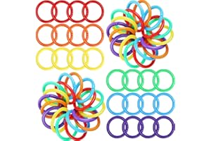 SWEETONE Anelli del Libro, 144 Pezzi Anelli Rilegatura, Anelli da Raccoglitore Plastica 36mm Anelli Fogli Rilegatura per Rilegare Fogli Libro Scrapbooking Portachiavi Fai Da Te