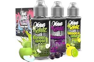 VAPE HEDZ Vape Juice No Nicotine – Triple Pack Fruit E Liquid - 100 ml - Vape Fluid 70/30 Ratio - Kit Gift for Men and Women - 400 ml Short Fill E Cigarette Vape Liquid - No Tar Or Tobacco