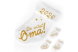 ‎GOLDPRINTZ goldprintz I Du wirst Oma I Schwangerschaft verkünden 2026 I goldig bedruckte Babysocke I herzliches Geschenk I und Opa I Uroma und Uropa I Tante und Onkel I Papa