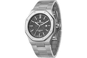 SAPPHERO Orologio Uomo Impermeabile 50M Al Quarzo Argento Cinturino Acciaio Inox Data Calendario Nero Blu Uomini Orologi Regali da Polso per gli Uomini