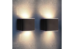 ‎PROXINOVA Proxinova Solar Wandleuchte Aussen, Wasserdicht Stahl Solar Zaun Beleuchtung, Kabellose Wand Beleuchtung Garten, Umgebungslicht Design, Einfache Montage, Weg Solar Sensor Außenleuchte | Pack of 2