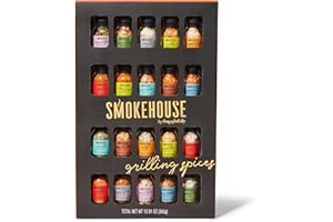 Smokehouse by Thoughtfully, Kit Cadeau d’Épices pour Barbecue, Comprend plusieurs assaisonnements : Ail Épicé, Romarin et Herbes, Chipotlé Citron Vert, Cajun etc. Pack de 20