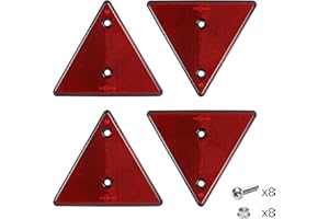 AOHEWEI 4 x Réflecteurs Arrière Rouges Triangle Réfléchissant Remorque Vis de Fixation Triangle Réflecteurs Arrière pour Poteaux Porte Caravane Mur Bateau Camion Tracteur