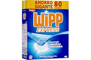 Wipp Express Detergente Polvo Azul para lavadora 80 Lavados