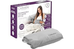 Carmen Rechargeable Hot Water Bottle & Cosy Hand, Body Warmer, Fast Heating, No Refill, Over Heat Protection, Portable Heating Pad for Pain Relief, Automatic Temperature Control, Grey