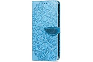 WUHAIZHER For Motorola E20 Phone Case, Motorola Moto E20 Case Leather Wallet Book Flip Folio Shockproof Stand View Cover with Card Slots Compatible with Motorola Moto E20, Blue