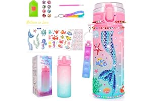 LELECHONG Regalo Bambina 6 7 8 9 10 11 12 Anni, Sirena Borraccia Bambini Giochi Bambina 4-10 Anni Femmina Pittura Diamantata Kit Lavoretti Creativi per Bambini Idee Regalo Compleanno Ragazza 6 7 8 9 10 Anni