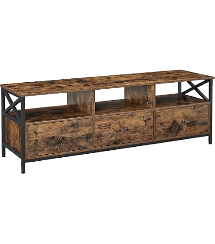 Mueble TV diseño industrial 150 cm con cajones de madera y hierro