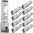 10 pack, 1000BASE-T SFP Transceiver, SFP to RJ45, 1.25G Copper SFP to Ethernet Module Compatible with Cisco GLC-T/SFP-GE-T, MA-SFP-1GB-TX, Ubiquiti UniFi UF-RJ45-1G, Mikrotik S-RJ01, Netgear AGM734...