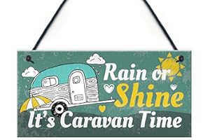 RED OCEAN Divertente targa da appendere alla porta della roulotte con scritta "Caravan Time", idea regalo per amicizia