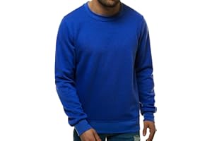 OZONEE Herren Sweatshirt Pullover Langarm Farbvarianten Langarmshirt Pulli ohne Kapuze Baumwolle Baumwollmischung Classic Basic Rundhals-Ausschnitt Sport 01B