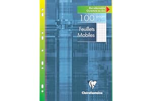 CALLIGRAPHE Clairefontaine 17322C Ringbucheinlagen Packung (mit 50 Blatt DIN A4, 21 x 29,7 cm, kariert mit Rand, 90g, ideal für die Schule) weiß