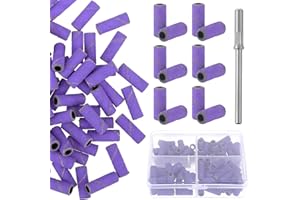 DIVINA VITAE 100 Pièces Embouts Ponceuse Manchons #240 Capuchons de Ponçage en Sable Ultrafin pour Ongles en gel Accessoires de Coupe-ongles avec embout de Coupe-ongles pour Ongles Naturels Manucure Violet