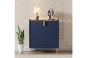 HOLTICO Armadietto portabevande per 9 bottiglie, con supporti per bicchieri, autoportante, credenza da bar, tavolo da buffet, per soggiorno e sala da pranzo, blu