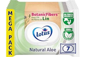 Lotus Papier Toilette Humide Natural Aloe - Sans colorant, ni parfum - Fibres FSC 100 % d’origine naturelle - 294 feuilles 42 unités (Lot de 7)