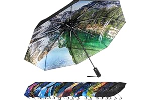 ZUOYOUZ Parapluie Pliant, Petit Parapluie de Poche Solide Portable, Parapluie Anti Tempete à Ouverture et Fermeture Automatiques, Parapluie Resistant au Vent, Parapluie Inversé pour Hommes et Femmes