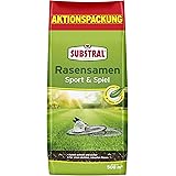 Substral Rasensamen Sport und Spiel, strapazierfähige Rasensaat-Mischung mit Grünfärbung gegen Vogelfraß, 10kg, 500m²