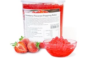 BODUO Strawberry Popping Boba for Bubble Tea (3KG), Bursting Boba Pearls Bubble with Real Fruit Juice For Shakes, Dessert, Smoothie | 100% Vegan & Glutenfree, No Artificial Colors