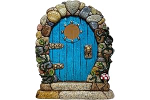 SETOFI Fairy Door, Wooden Fairy Doors for Garden Elf Door Miniature Yard Ornaments for Garden Yard Trees Style A