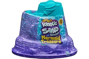SPIN MASTER Kinetic piasek, mini zamek syrenki, 170 g piasku, fioletowy magiczny piasek, 1 forma, 2 akcesoria i 3 kamienie szlachetne, zabawka dla chłopców i dziewczynek 3 lata