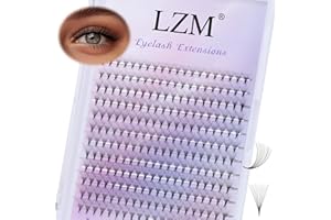 LZM Przedłużanie rzęs objętość D Curl, 14D, sztuczne rzęsy, średnia, objętość, wstępnie wykonane przedłużanie rzęs (14D 0.05-D Curl-9-14 mm Mix)