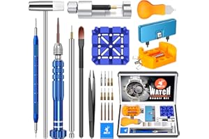 JOREST Uhrmacherwerkzeug Set, Uhr Batteriewechsel Werkzeug, Uhrenwerkzeug Stiftausdrücker für Uhrarmband, mit Uhrenöffner Gehäusebodenöffner, Federstegwerkzeug, Uhren Schraubendreher