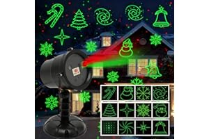 WISDOM LINE Projecteur Laser de Noël d'Extérieur, Lumières Rouge et Verte, IP65 Étanche, Décoration Jardin et Maison