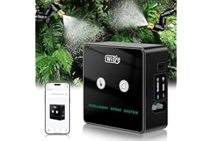 YERFKAN Beregnungsanlage Terrarium, Luftbefeuchter Terrarium, Mobiltelefonsteuerung Intelligentes Reptilien Benebelungssystem für Terrarium Luftbefeuchter Präzisionskupferdüse Kann um 360° Gedreht Werden