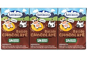 CENTRAL LECHERA ASTURIANA LECHE semidesnatada (92%), suero de LECHE, fibra, cacao (2%), aromas naturales y azúcar, Pack 3 x 200ml