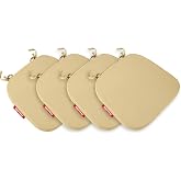 Xpermate 4'l&uuml; Sandalye Minderi Seti Oval 42x42x5 cm Standart Fit, Fermuarlı Yıkanabilir Kılıf, Bağcıklı Kaymaz, Leke Tutmaz O