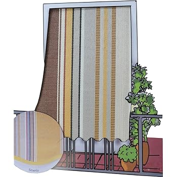 Tenda Da Sole Caritex - 150x290cm - Righe Arancioni - Con Anelli - Per Esterno - Foto 9