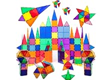 Arabest Magnetic Building Blocks - 100 Piece Set Magnetic Tiles，3D Toddler Building Blocks， Develop Children's Creativity, In