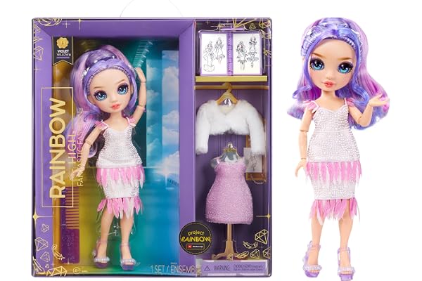 RAINBOW HIGH Fantastic Fashion Poupée - Violet Willow - Poupée Mannequin Violette de 28cm et Ensemble de Jeu avec 2 Tenues et Accessoires de Mode - Idéal pour Les Enfants de 4 à 12 Ans