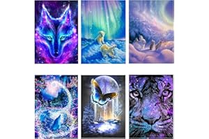 Ideal Home 6 Sets 5D Diamond Painting, Diamond Art Kits for Adults Kids 25 x 35 cm, Full Drill DIY Diamond Art Rhinestone Crystal Embroidery Pictures Cross Stitch for Home Wall Decoration