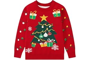 Dancinova Maglione Natalizio per Bambini,Maglia Natalizio,Maglione di Natale,Pullover di Natale per Bambini,età 2-6