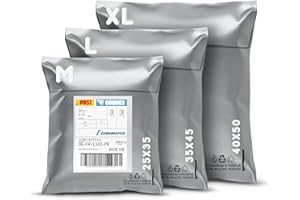 RAGO® Versandtaschen Plastik Warensendung M-10 Stück L-10 Stück XL-10 Stück +Lieferscheintaschen C5 I Versandbeutel Selbstklebend und Blickdicht I Plastiktüten Verschließbar I Ideal für Vinted